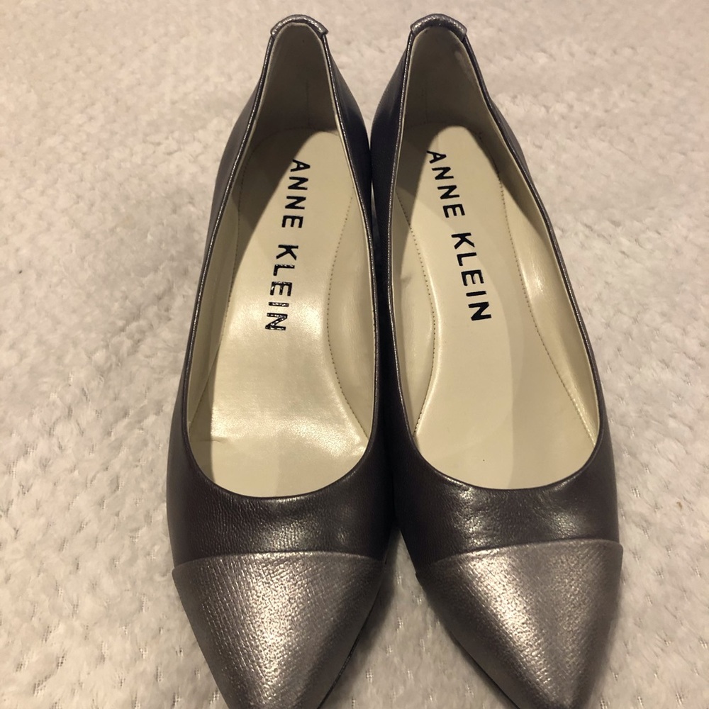 Anne Klein gray wedges.